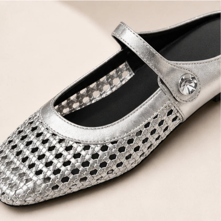 Liora Cushioned Leather Flat - Silver - orthopedic support - Brondals - Image 4