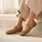 Liora Cushioned Leather Flat - Camel - Shoes - Brondals - Image 1