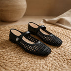 Liora Cushioned Leather Flat - Black - women's flats - Brondals - Image 2