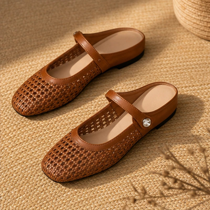Liora Cushioned Leather Flat - Brown - women's flats - Brondals - Image 2
