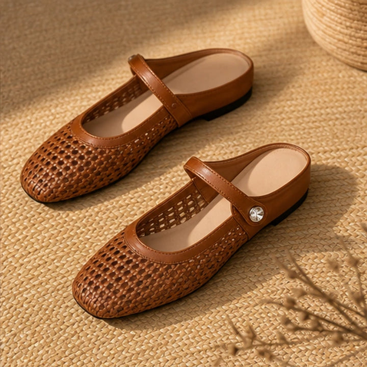 Liora Cushioned Leather Flat - Brown - women's flats - Brondals - Image 2