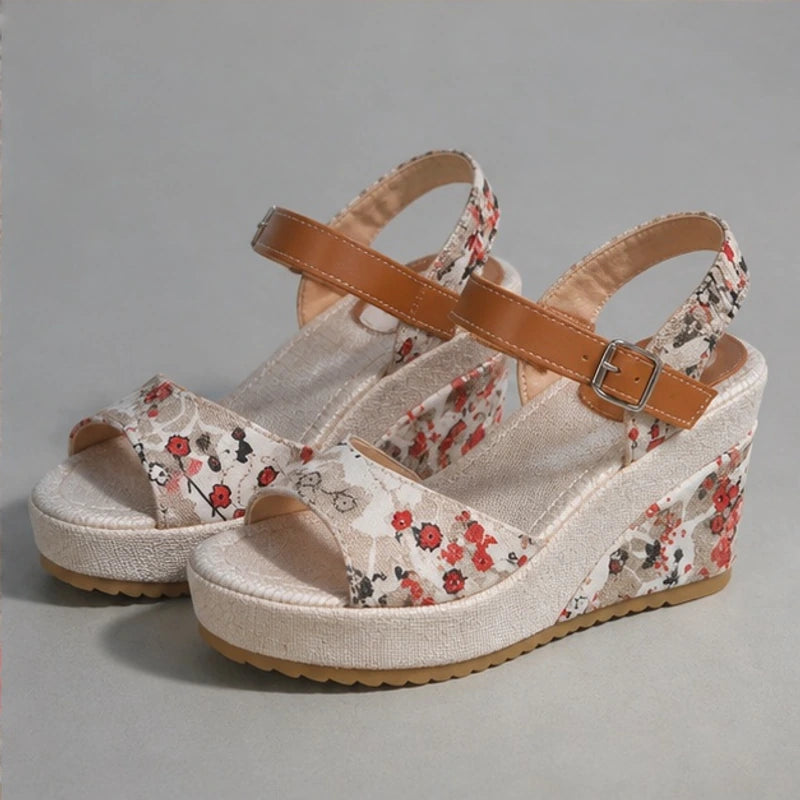 Lisette Platform Heels - Scarlet Meadow - Shoes - Brondals - Image 1