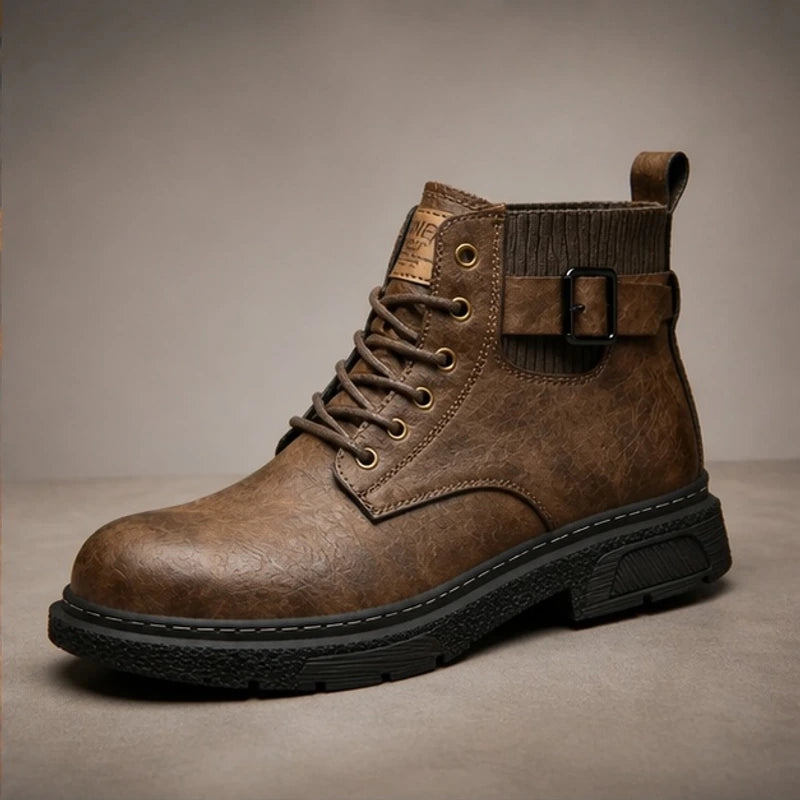 Lockwood Serrated Tread Leather Boots - Brown - Boots - Brondals - Image 1