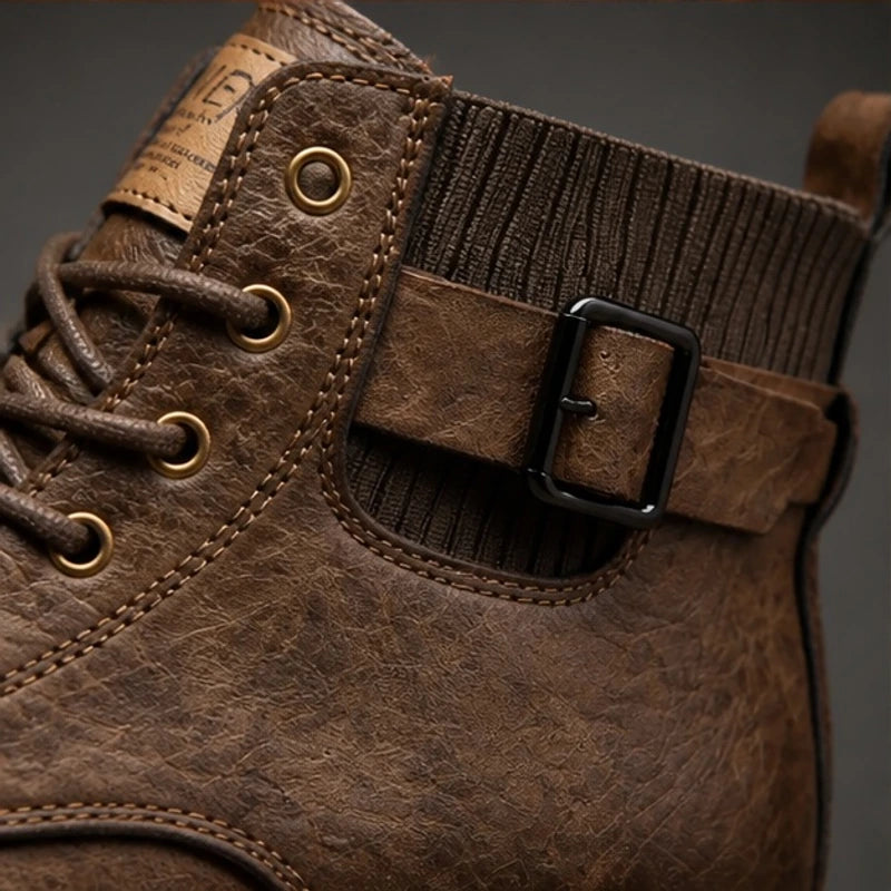 Lockwood Serrated Tread Leather Boots - Brown - men's boots - Brondals - Image 2