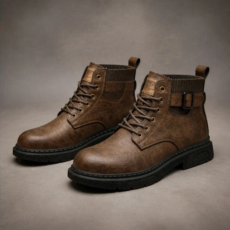 Lockwood Serrated Tread Leather Boots - Brown - leather boots - Brondals - Image 3
