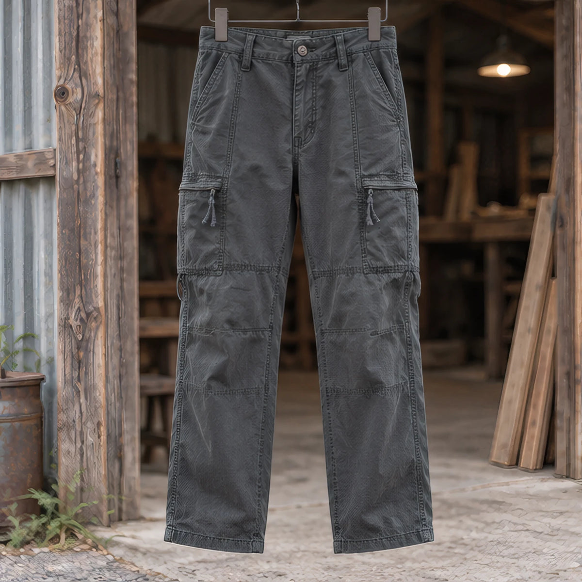 Lorcan Men's Relaxed Stretch Cargo Pants - Army Gray - male - Brondals - Image 3