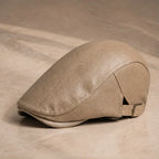 Lowell Leather Snap-Brim Cap - Khaki - Hat - Brondals - Image 1