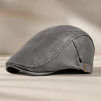 Lowell Leather Snap-Brim Cap - Gray - Hat - Brondals - Image 1