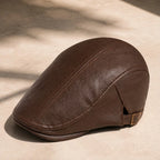 Lowell Leather Snap-Brim Cap - Coffee - Hat - Brondals - Image 1
