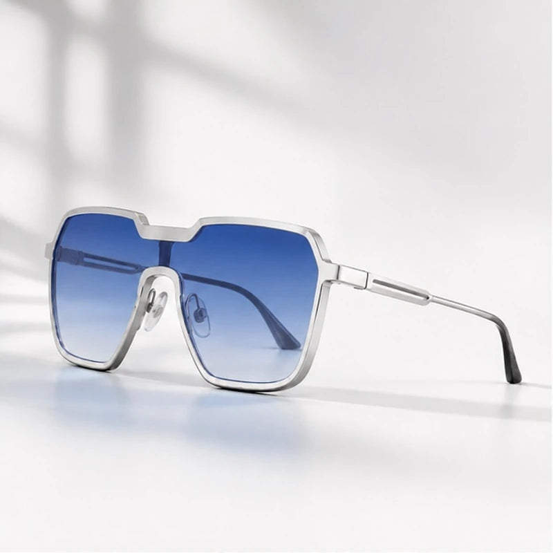 Lucerne Square-Frame Tinted Shades - Blue - Sunglasses - Brondals - Image 1