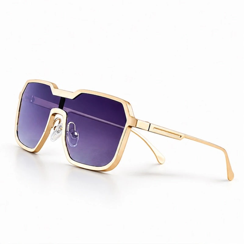 Lucerne Square-Frame Tinted Shades - Gold - Sunglasses - Brondals - Image 1