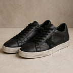 Lyle Distressed Leather Sneakers - Black - Men's Footwear > Sneakers > Low-Top Sneakers - Brondals - Image 1