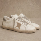 Lyle Distressed Leather Sneakers - Cream And Gold - Men's Footwear > Sneakers > Low-Top Sneakers - Brondals - Image 1