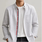 Lyndon Tailored Linen Oxford Shirt - Gray - oxford shirt - Brondals - Image 4