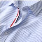 Lyndon Tailored Linen Oxford Shirt - Blue - linen shirt - Brondals - Image 3