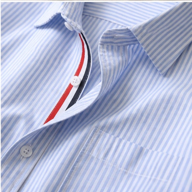 Lyndon Tailored Linen Oxford Shirt - Blue - linen shirt - Brondals - Image 3