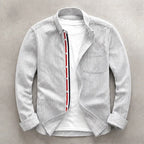 Lyndon Tailored Linen Oxford Shirt - Gray - Shirts - Brondals - Image 1