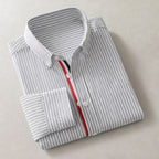 Lyndon Tailored Linen Oxford Shirt - Gray - linen shirt - Brondals - Image 3