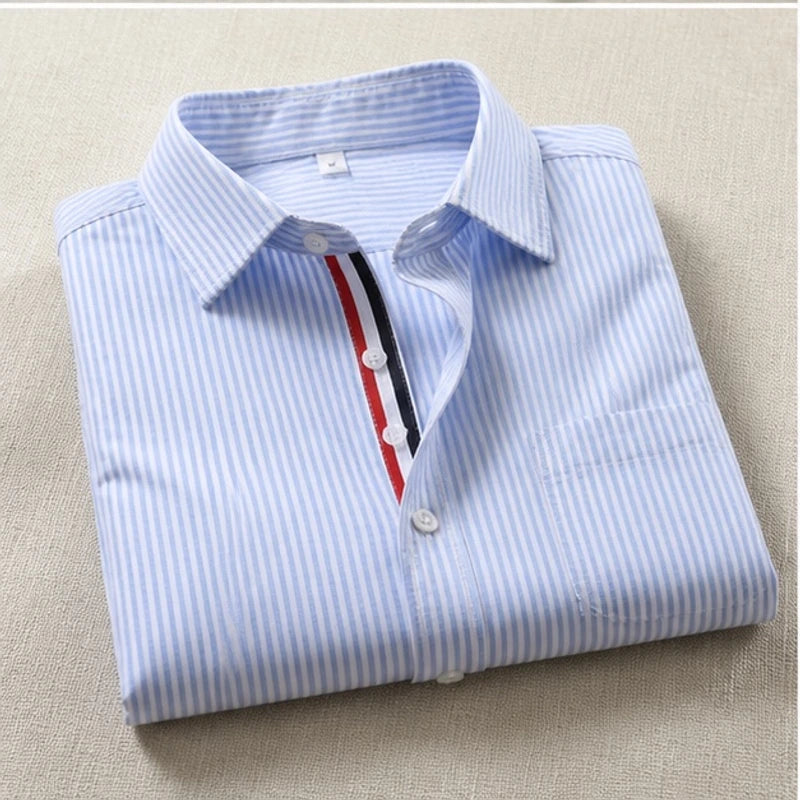 Lyndon Tailored Linen Oxford Shirt - Blue - men's shirts - Brondals - Image 2