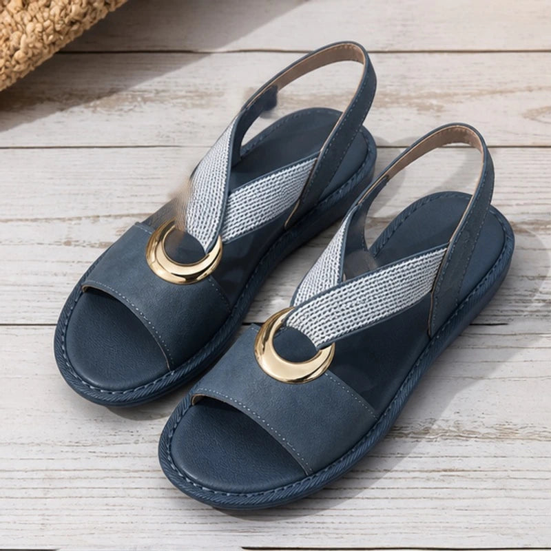 Magnolia Cross-Strap Orthopedic Sandals - Blue - Sandals - Brondals - Image 1