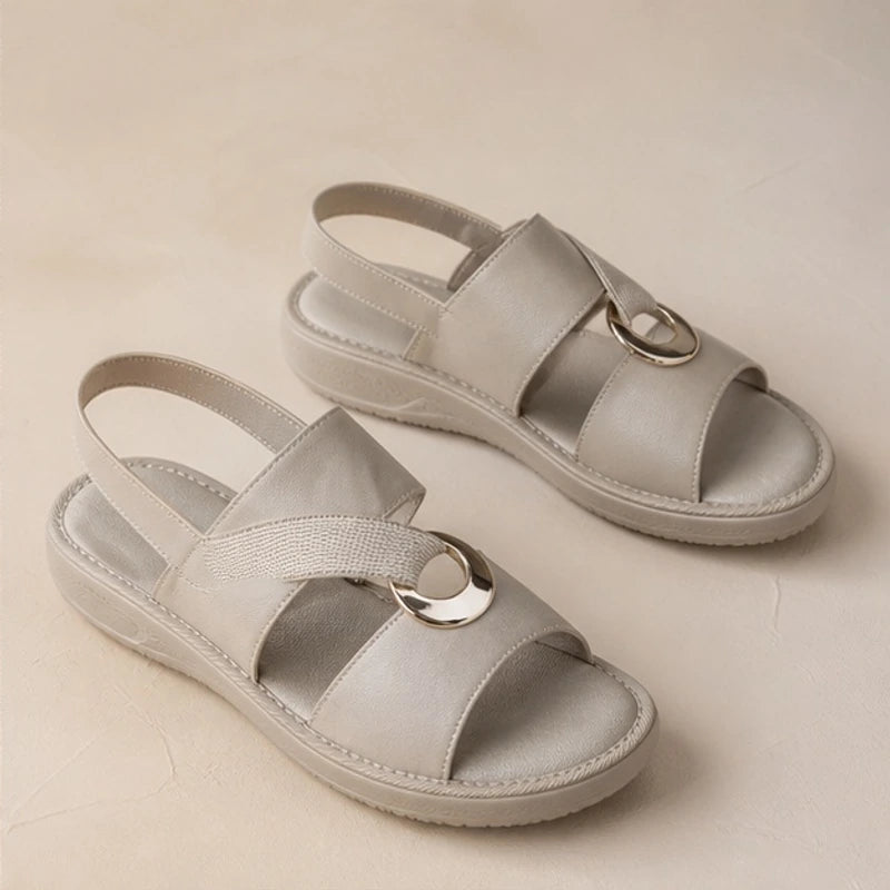 Magnolia Cross-Strap Orthopedic Sandals - Beige - Sandals - Brondals - Image 1