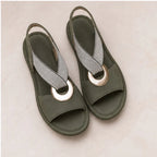 Magnolia Cross-Strap Orthopedic Sandals - Green - Sandals - Brondals - Image 1