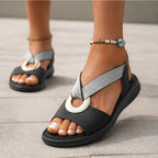 Magnolia Cross-Strap Orthopedic Sandals - Black - women's sandals - Brondals - Image 2
