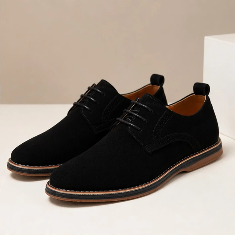 Malcolm Suede Brogue Dress Shoes - Black - mens shoes - Brondals - Image 2