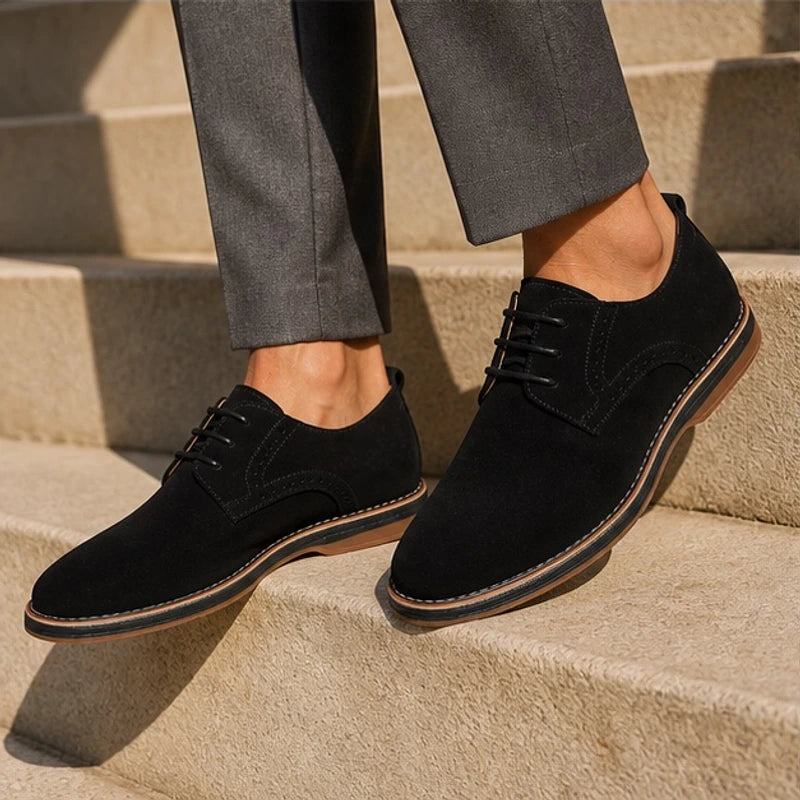 Malcolm Suede Brogue Dress Shoes - Black - suede shoes - Brondals - Image 3