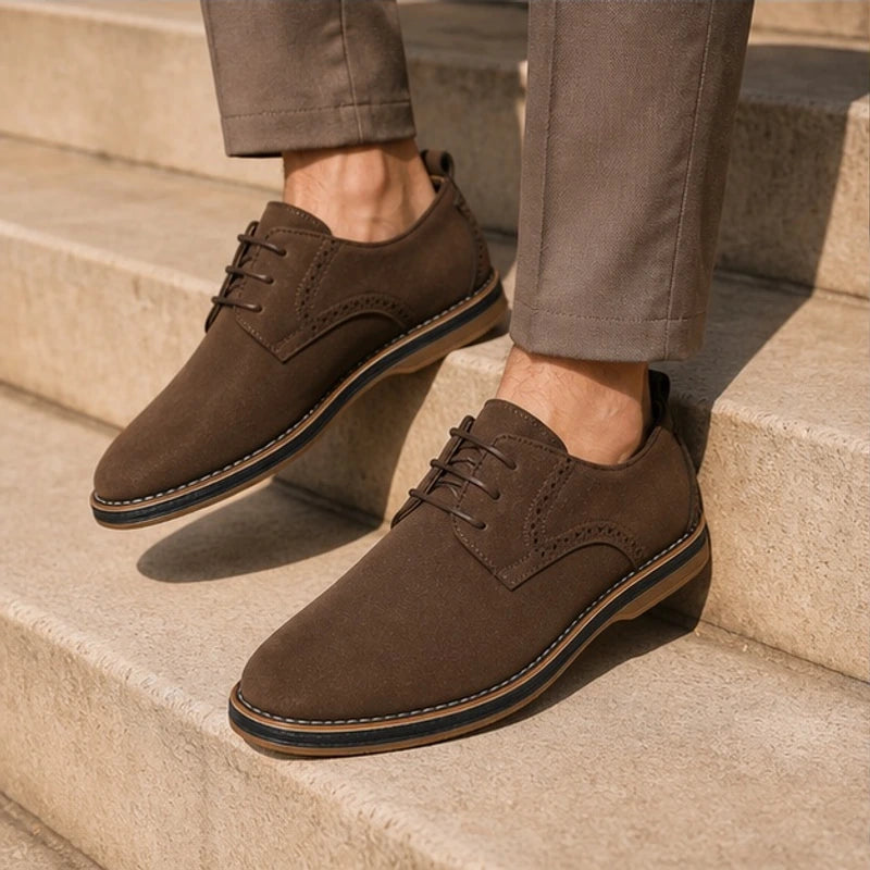 Malcolm Suede Brogue Dress Shoes - Dark Brown - suede shoes - Brondals - Image 3