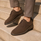Malcolm Suede Brogue Dress Shoes - Dark Brown - suede shoes - Brondals - Image 3