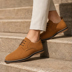 Malcolm Suede Brogue Dress Shoes - Brown - suede shoes - Brondals - Image 3