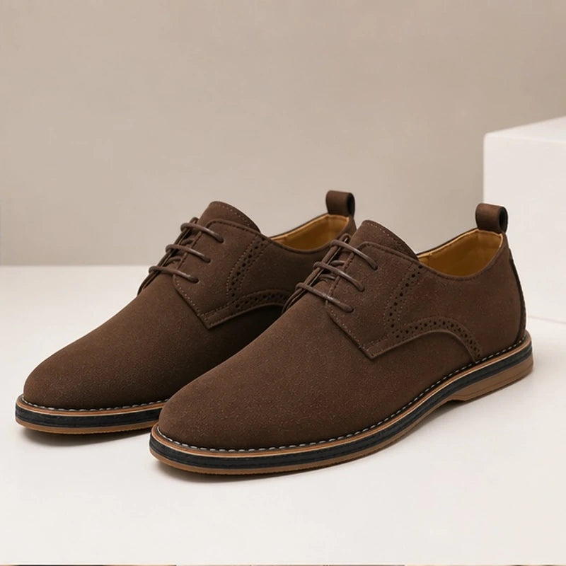 Malcolm Suede Brogue Dress Shoes - Dark Brown - mens shoes - Brondals - Image 2