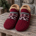 Malibu Non-Slip Fleece-Lined Slipper Socks - Wine Red - size_chart - Brondals - Image 3