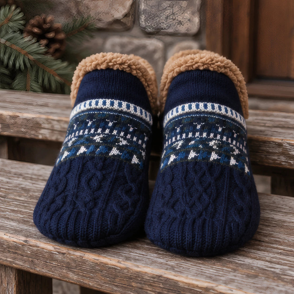 Malibu Non-Slip Fleece-Lined Slipper Socks - Blue - size_chart - Brondals - Image 3