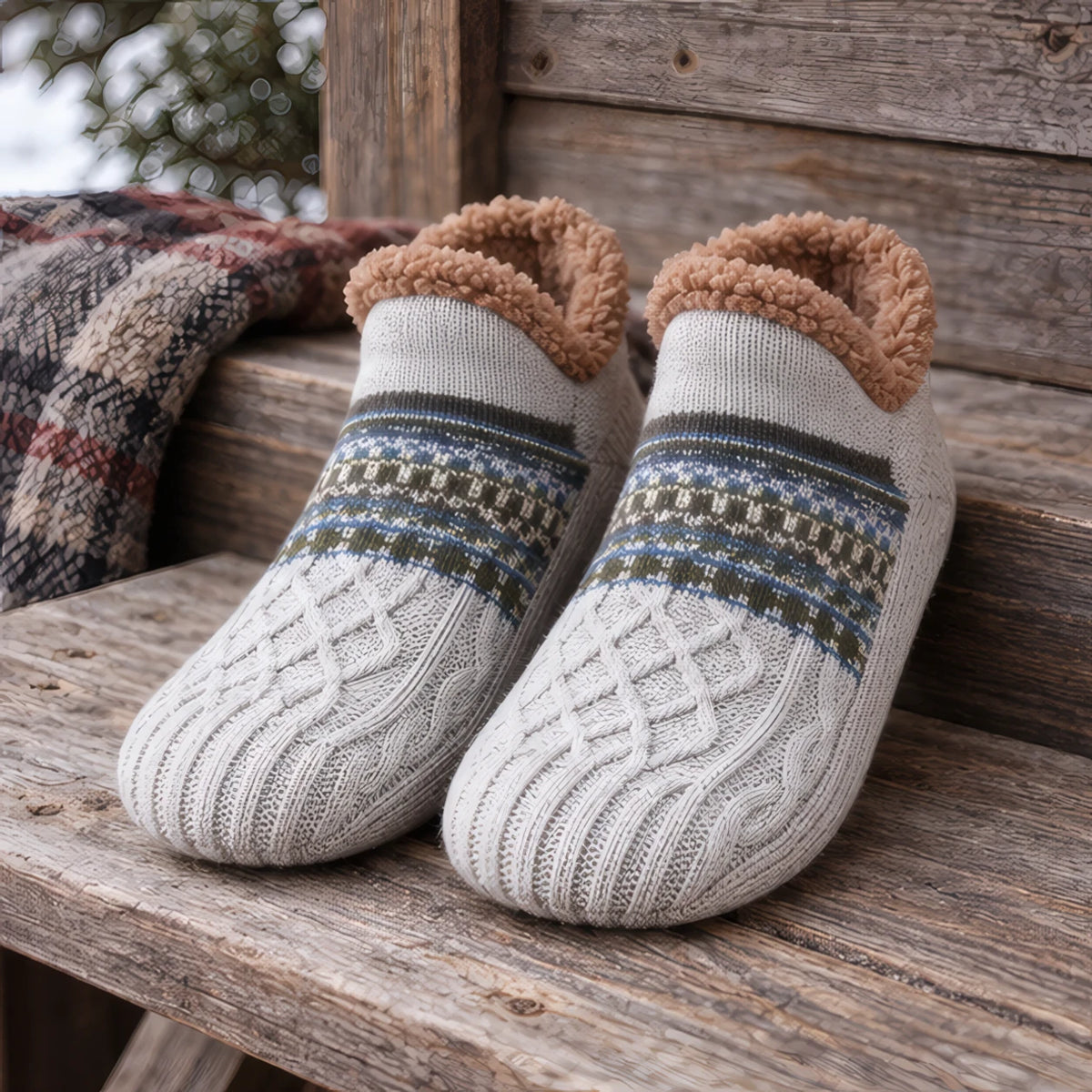 Malibu Non-Slip Fleece-Lined Slipper Socks - Gray - size_chart - Brondals - Image 3