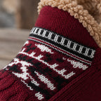 Malibu Non-Slip Fleece-Lined Slipper Socks - Wine Red - Apparel & Accessories > Socks > Slipper Socks - Brondals - Image 4