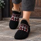 Malibu Non-Slip Fleece-Lined Slipper Socks - Black - color_gallery - Brondals - Image 2