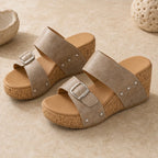 Marabella Comfort Wedges - Light Khaki - Shoes - Brondals - Image 1