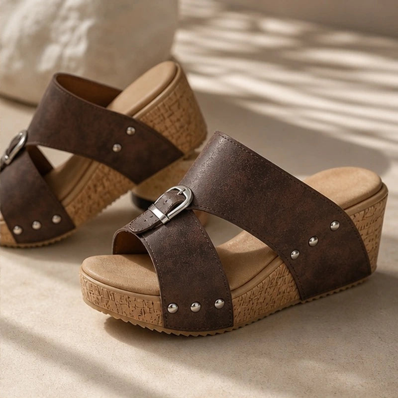 Marabella Comfort Wedges - Dark brown - cork wedge - Brondals - Image 3