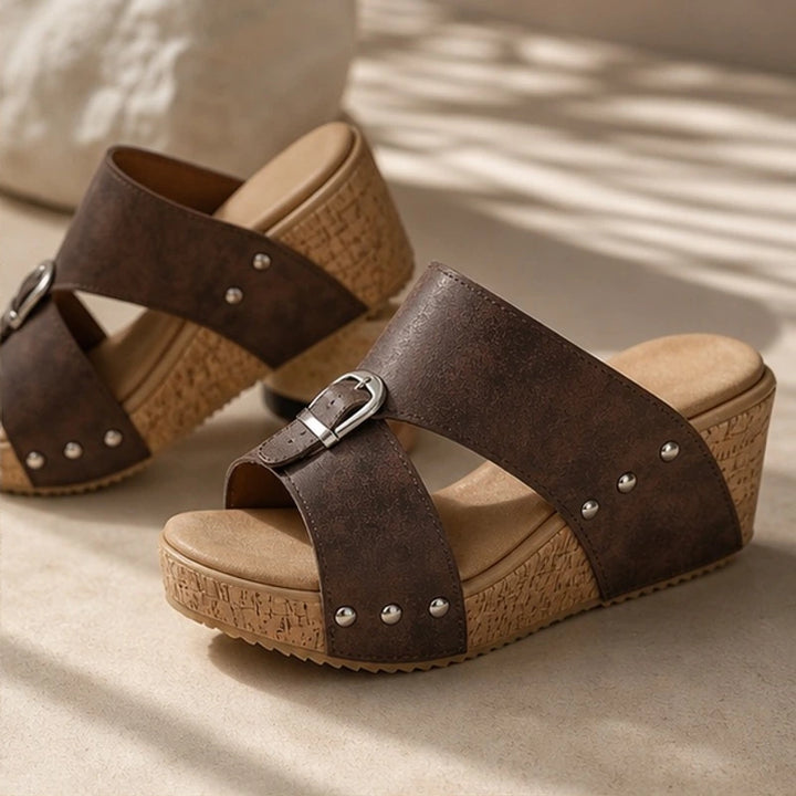 Marabella Comfort Wedges - Dark brown - cork wedge - Brondals - Image 3