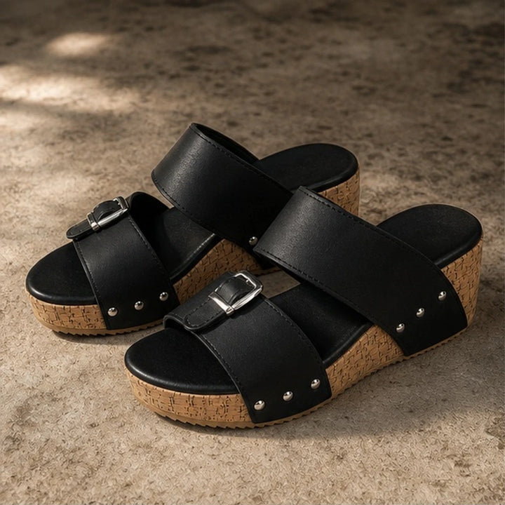 Marabella Comfort Wedges - Deep Black - Shoes - Brondals - Image 1