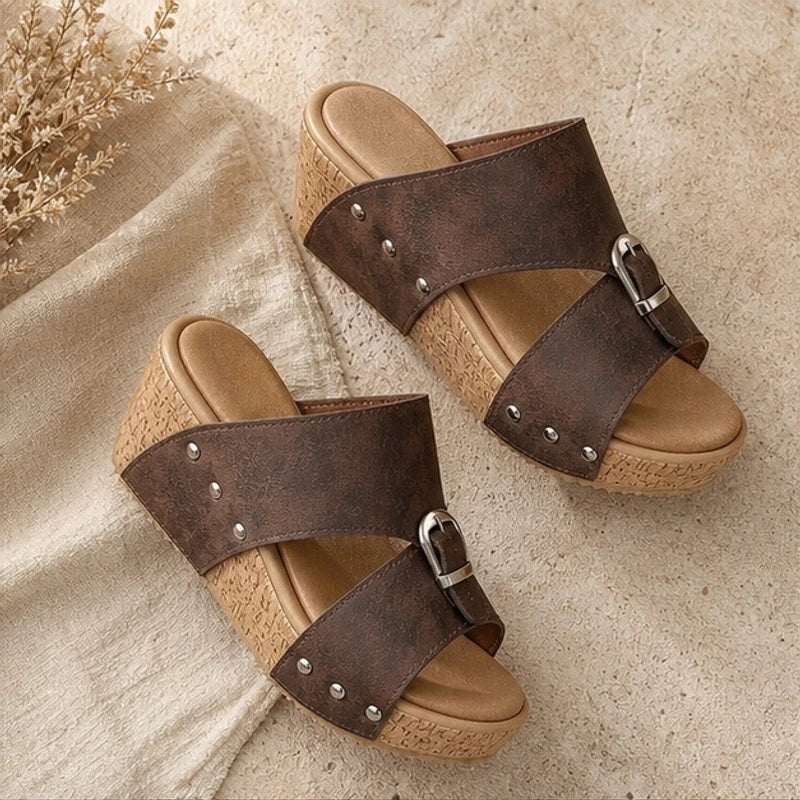 Marabella Comfort Wedges - Dark brown - leather wedge - Brondals - Image 4