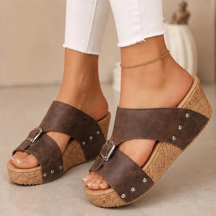 Marabella Comfort Wedges - Dark brown - Shoes - Brondals - Image 1