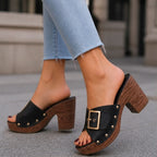 Marianne Cushioned Block Heel Platforms - Black - women's heels - Brondals - Image 2