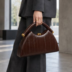 Marisol Structured Leather Top Handle Handbag - Brown - Bags & Accessories > Handbags > Top Handle Handbags - Brondals - Image 1