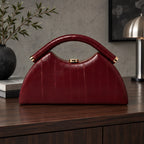Marisol Structured Leather Top Handle Handbag - Red - bags & accessories - Brondals - Image 3