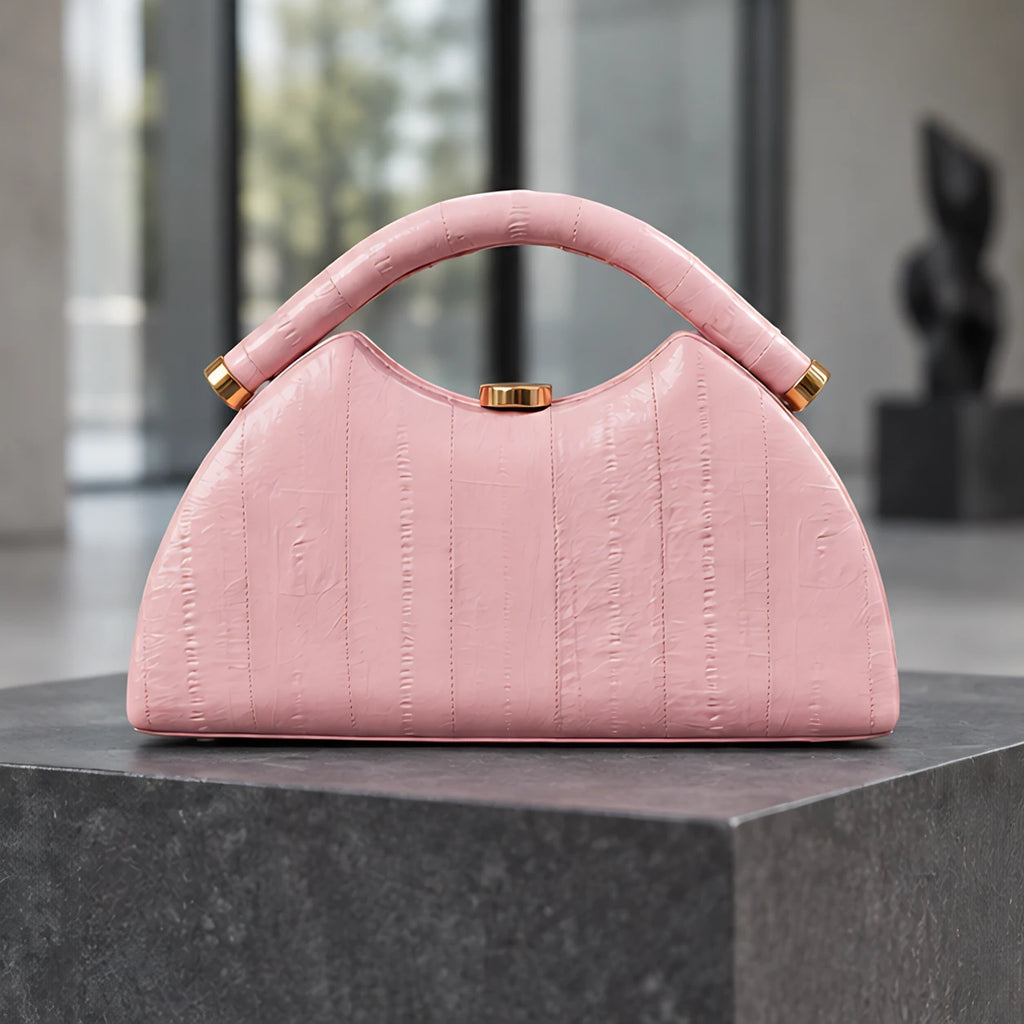 Marisol Structured Leather Top Handle Handbag - Pink - Bags & Accessories > Handbags > Top Handle Handbags - Brondals - Image 2