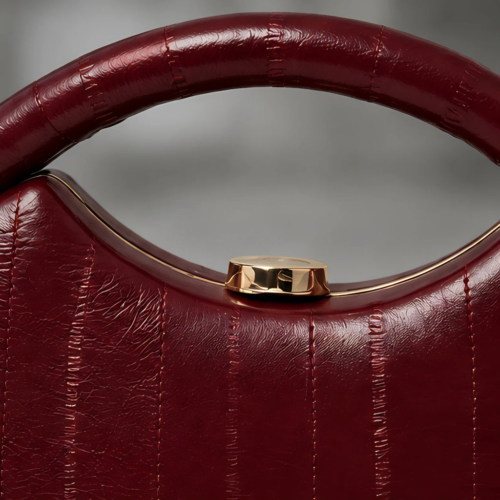 Marisol Structured Leather Top Handle Handbag - Red - handbags - Brondals - Image 4