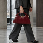 Marisol Structured Leather Top Handle Handbag - Red - Bags & Accessories > Handbags > Top Handle Handbags - Brondals - Image 2